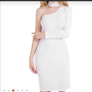 White one shoulder party dress